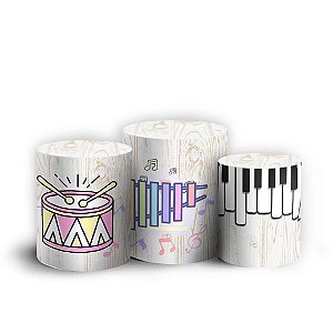 Trio Cilindro - Nota Musical - Sublimado 3D + Elástico