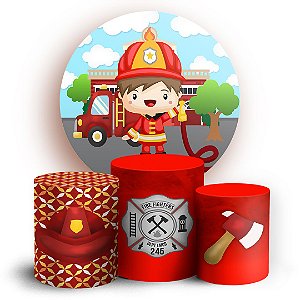 KIT Redondo e Trio - Bombeiro Baby - Sublimado 3D