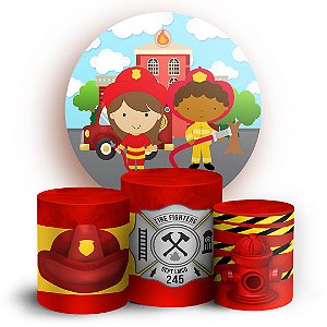 KIT Redondo e Trio - Bombeiro Baby - Sublimado 3D
