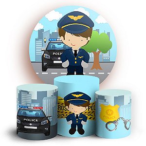 KIT Redondo e Trio - Policia Baby - Sublimado 3D