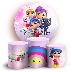 KIT Redondo e Trio - Vera No Reino Do Arco Iris - Sublimado 3D