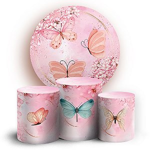 KIT Redondo e Trio - Borboletas - Sublimado 3D