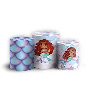 Trio Cilindro - Sereia - Sublimado 3D + Elástico