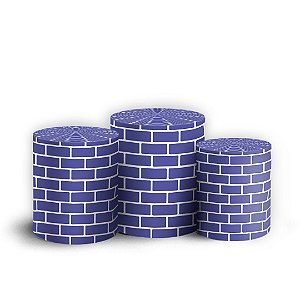 Trio Cilindro - Tijolos - Sublimado 3D + Elástico