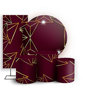 KIT Redondo Trio e Faixa - Abstrato - Sublimado 3D