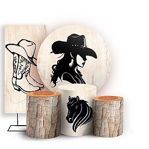 KIT Redondo Trio e Faixa - Boiadeira Cavalo - Sublimado 3D