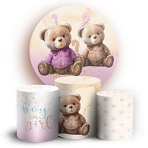 KIT Redondo e Trio - Cha Revelacao - Sublimado 3D