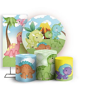 KIT Redondo Trio e Faixa - Dinossauro - Sublimado 3D