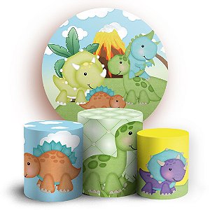 KIT Redondo e Trio - Dinossauro - Sublimado 3D