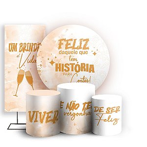 KIT Redondo Trio e Faixa - Um Brinde a Vida - Sublimado 3D