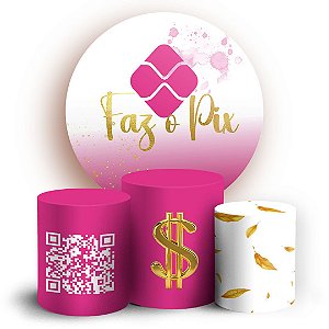 KIT Redondo e Trio - Pix Rosa - Sublimado 3D
