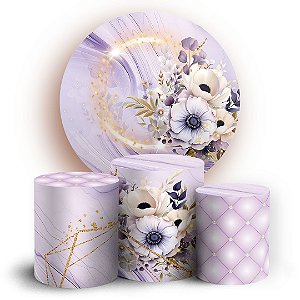 KIT Redondo e Trio - 15 Anos Floral - Sublimado 3D