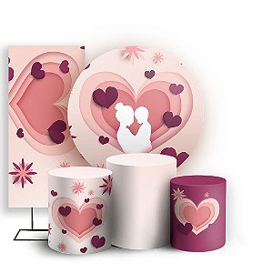 KIT Redondo Trio e Faixa - Dia das Maes - Sublimado 3D