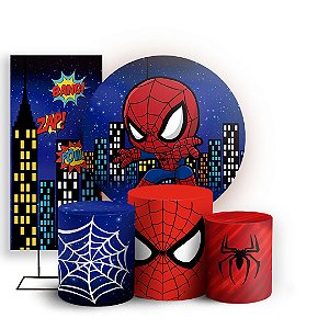 KIT Redondo Trio e Faixa - Homem Aranha Baby - Sublimado 3D