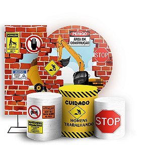 KIT Redondo Trio e Faixa - Construcao - Sublimado 3D