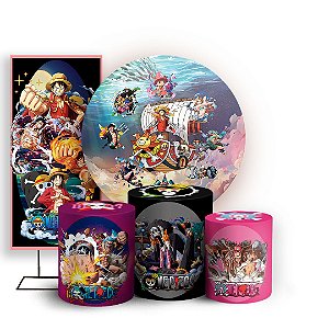KIT Redondo Trio e Faixa - One Piece - Sublimado 3D