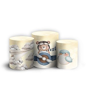 Trio Cilindro - Ursos - Sublimado 3D + Elástico