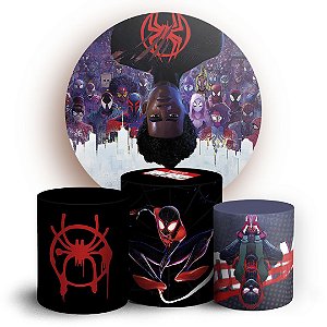 KIT Redondo e Trio - Miles Morales Homem Aranha - Sublimado 3D