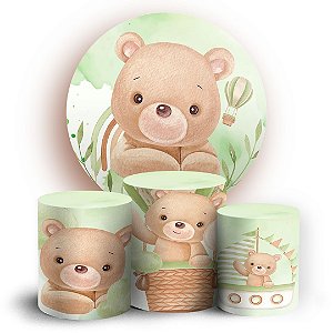 KIT Redondo e Trio - Urso Verde - Sublimado 3D