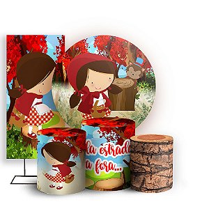 KIT Redondo Trio e Faixa - Chapeuzinho - Sublimado 3D