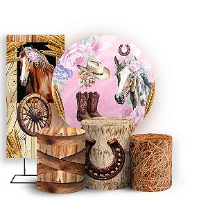 KIT Redondo Trio e Faixa - Cavalo - Sublimado 3D