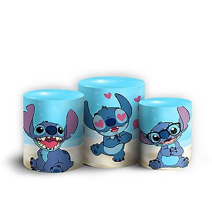 Trio Cilindro - Stitch - Sublimado 3D + Elástico