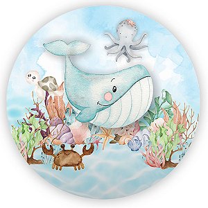 Painel Redondo - Fundo Do Mar - Sublimado 3D