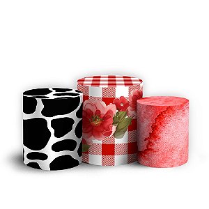 Trio Cilindro - Minnie Fazendinha - Sublimado 3D + Elástico