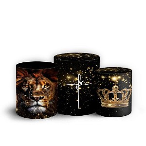 Trio Cilindro - Jesus Leao De Juda - Sublimado 3D + Elástico