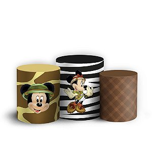 Trio Cilindro - Mickey Safari - Sublimado 3D + Elástico