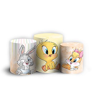 Trio Cilindro - Looney Tunes - Sublimado 3D + Elástico