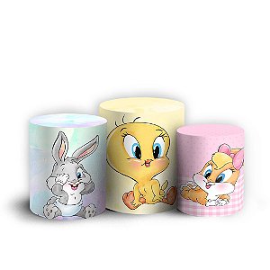 Trio Cilindro - Looney Tunes - Sublimado 3D + Elástico
