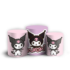 Trio Cilindro - Kuromi Rosa - Sublimado 3D + Elástico