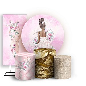 KIT Redondo Trio e Faixa - Bailarina - Sublimado 3D