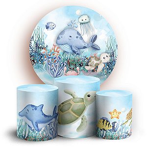KIT Redondo e Trio - Fundo Do Mar - Sublimado 3D