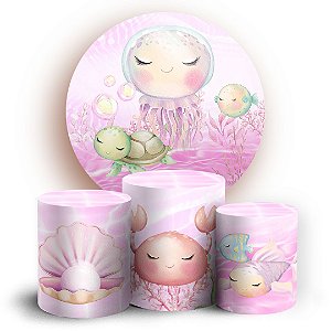 KIT Redondo e Trio - Fundo Do Mar - Sublimado 3D