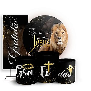 KIT Redondo Trio e Faixa - Jesus Leao De Juda - Sublimado 3D