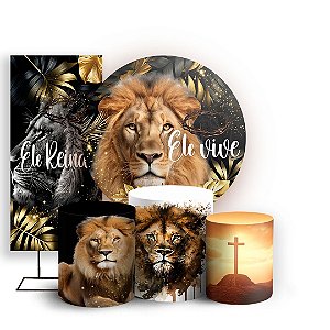KIT Redondo Trio e Faixa - Jesus Leao De Juda - Sublimado 3D