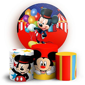 KIT Redondo e Trio - Mickey Circo - Sublimado 3D