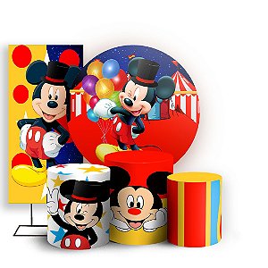 KIT Redondo Trio e Faixa - Mickey Circo - Sublimado 3D