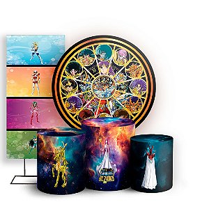 KIT Redondo Trio e Faixa - Cavaleiros do Zodiaco - Sublimado 3D