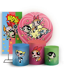 KIT Redondo Trio e Faixa - As Meninas Super Poderosas - Sublimado 3D