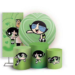 KIT Redondo Trio e Faixa - As Meninas Super Poderosas Docinho - Sublimado 3D