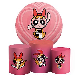 KIT Redondo e Trio - As Meninas Super Poderosas Florzinha - Sublimado 3D