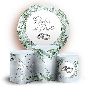KIT Redondo e Trio - Bodas de Prata - Sublimado 3D