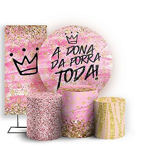 KIT Redondo Trio e Faixa - Dona Da Porra Toda - Sublimado 3D