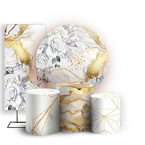 KIT Redondo Trio e Faixa - Floral - Sublimado 3D