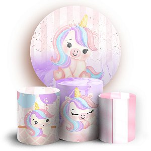 KIT Redondo e Trio - Unicornio - Sublimado 3D