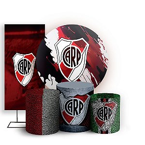Capas Painel Redondo Trio Cilindro e Faixa Lateral Sublimado - River Plate Futebol