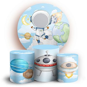 KIT Redondo e Trio - Astronauta Galaxia - Sublimado 3D